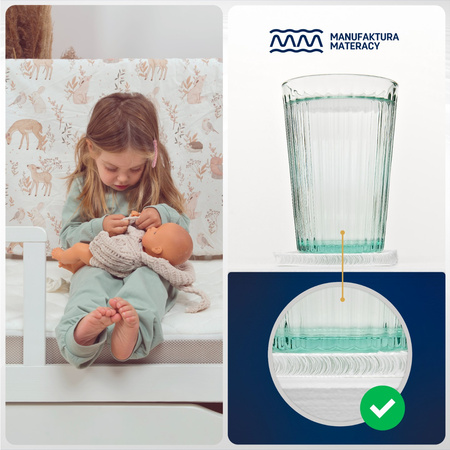 Materac 70x140 do łóżeczka z woskiem swolniającym wchłanianie cieczy