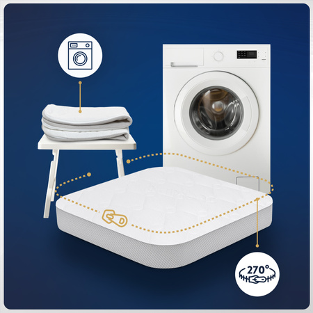 Materac do Łóżeczka Waldin 7w1 Duży 122x73 lekko zaokrąglone rogi Wysokoelastyczny