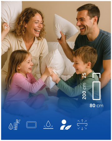 Ochraniacz na materac 80x200x25 Harmoony wodoodporny bambusowy