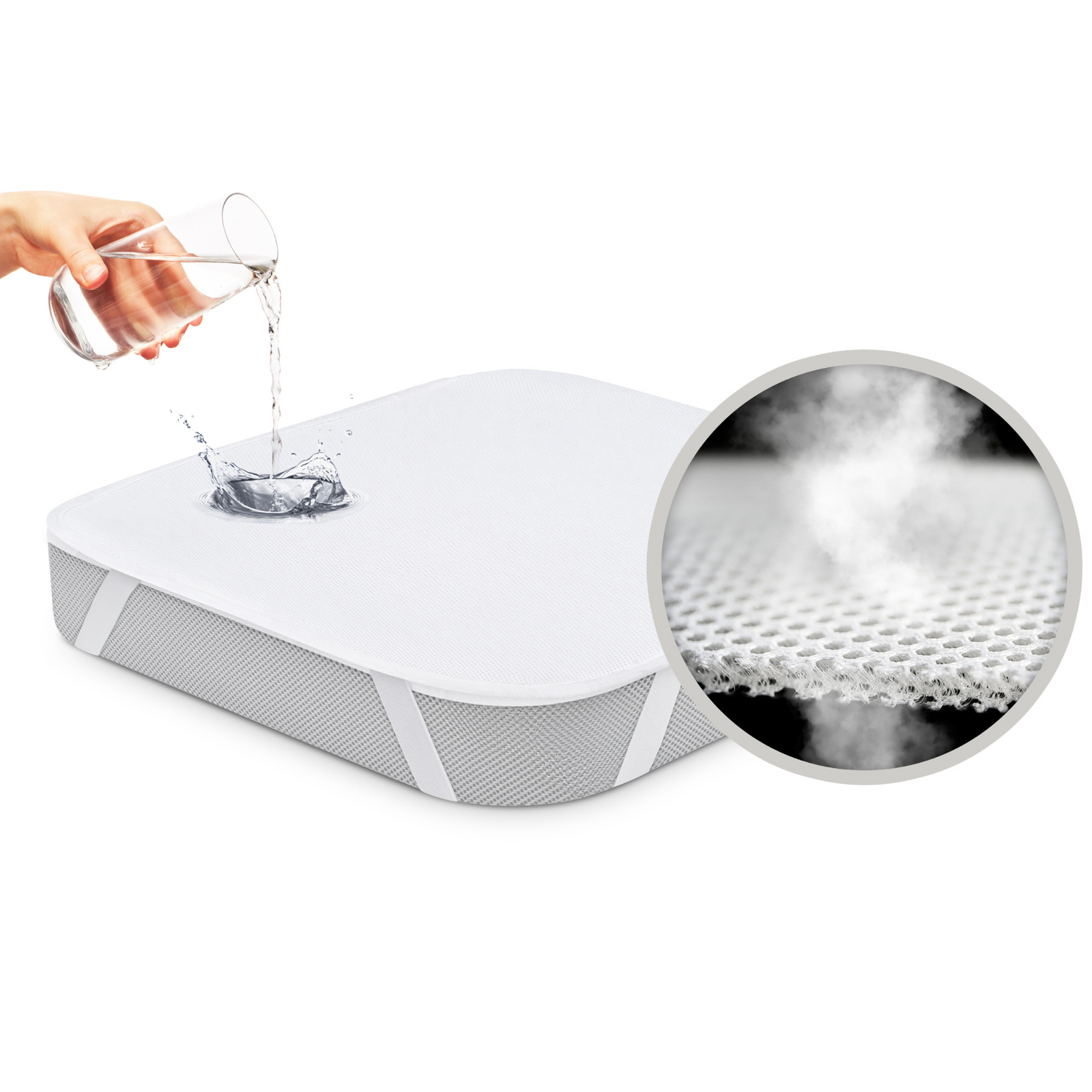 Ochraniacz na materac do Waldin 7w1 73x73 lekko zaokrąglone rogi Oddychający Wodoodporny