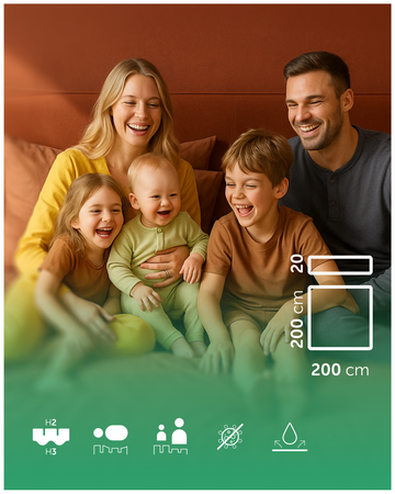 Materac 200x200 Fizjomax® Adult Poleca Mama Fizjoterapeuta